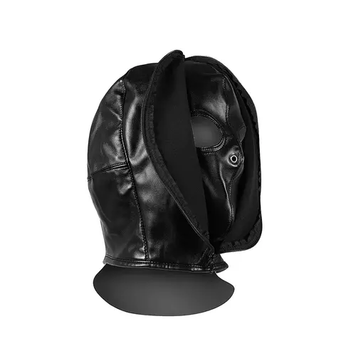 Masque de bondage avec fermeture éclair - Noir