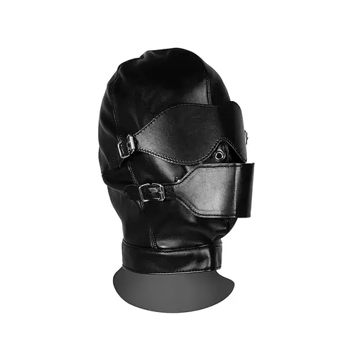 Blindfold Mask With Mouth Gag - Black