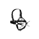 Harnais de tête avec bâillon araignée et crochets pour le nez - noir