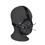 Head Harness With Spider Gag and Nose Hooks - black