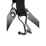 Head Harness With Spider Gag and Nose Hooks - black