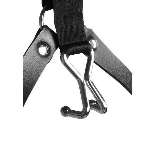 Head Harness With Spider Gag and Nose Hooks - black