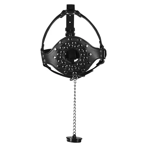 OUCH ! Bâillon buccal Harnais de tête avec bouchon - Noir