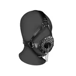 ¡AY! Mordaza Arnés para la cabeza con tapón - Negro