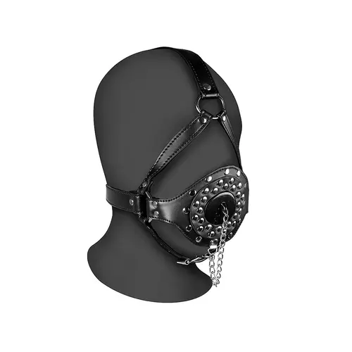 OUCH ! Bâillon buccal Harnais de tête avec bouchon - Noir