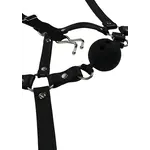 Harnais de tête avec bâillon respiratoire et crochets pour le nez