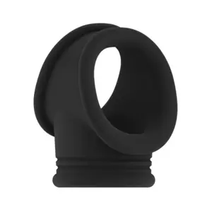 Anneau de bite avec sangle de balle Noir