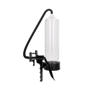 Pompe à pénis 23 cm avec poignée pistolet Transparente
