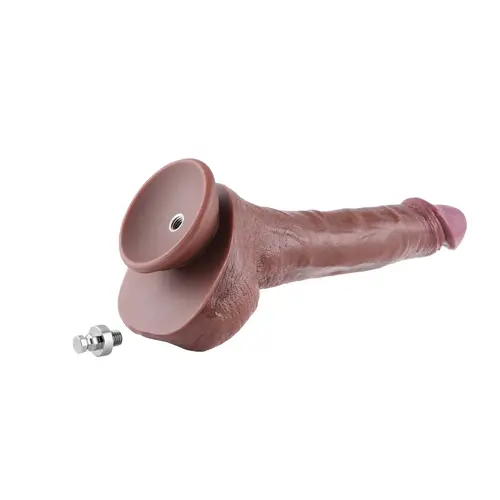Dildo realistico KlicLok® e ventosa 20 cm Caffè