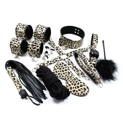 Kinky BDSM Bondage set 10-piece Panther print