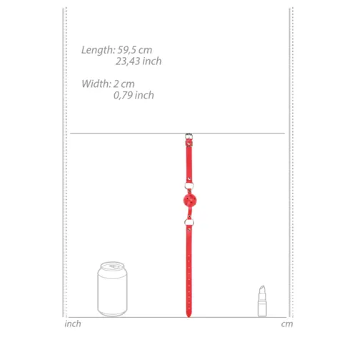 Ouch! Mundknebel Lederriemen Verstellbar - Roter Knebel Ball