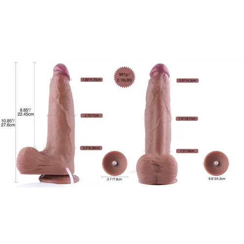 XL Squirting Realistic Dildo KlicLok and Suction Cup 28 cm