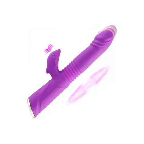 Dildo telescopico vibratore Ricky 280 RPM Licking Bumping Vibrante