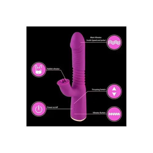 Teleskop Dildo Vibrator Schiebend Leckend Vibrierend