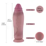 Consolador Realístico Grueso 28 cm & 7 cm Diámetro KLicLok