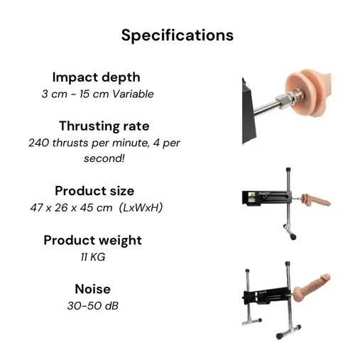 Pro 1 Premium Sex Machine Pink 4.0 LED and 2.5-inch Screen - Pink