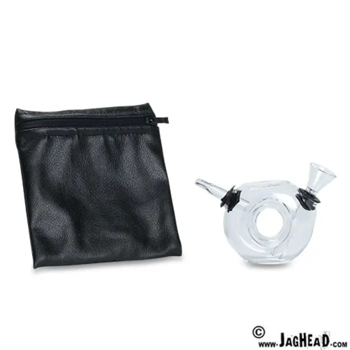 Kleine glazen traveler bong metopberg  hoesje