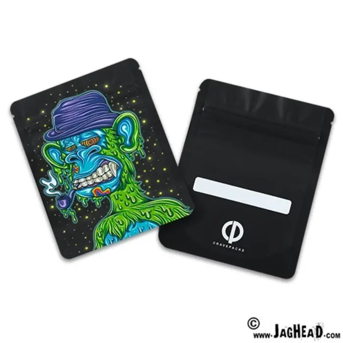 CRAVEPACKS Mylar hersluitbare gripzak Bored Monkey