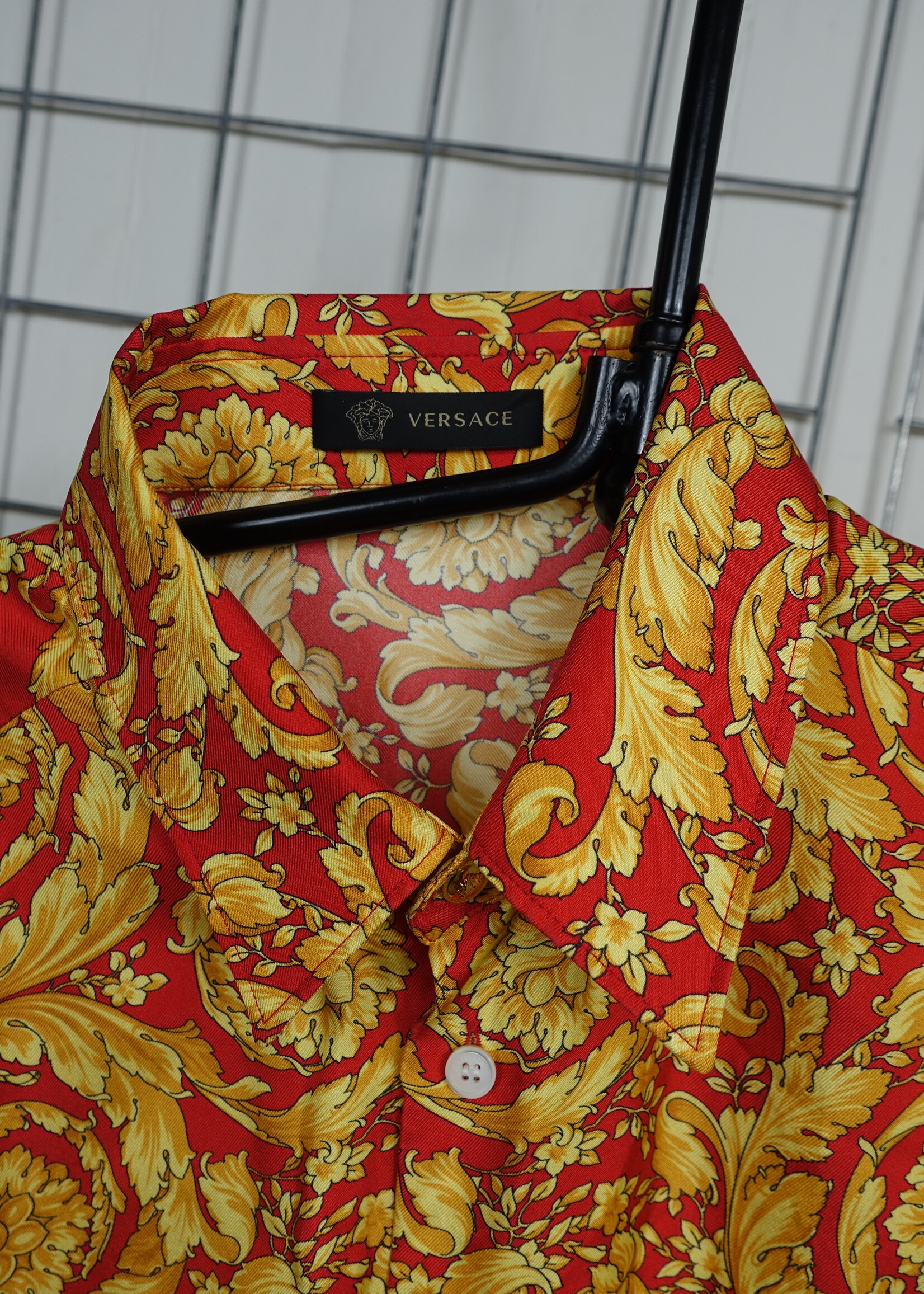 Versace gold and red silk shirt