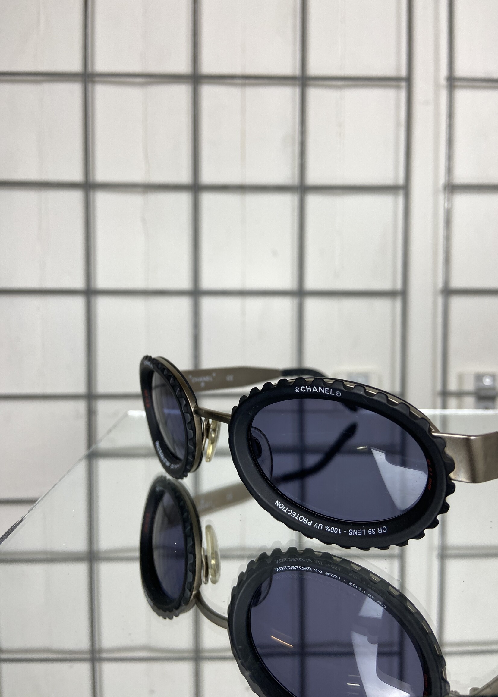 Chanel 1998 camera lens sunglasses Karl Lagerfeld era