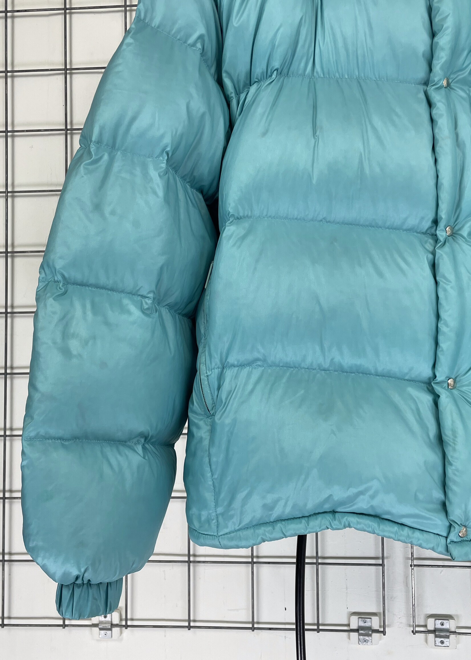 Moncler 80s turquoise puffer jacket