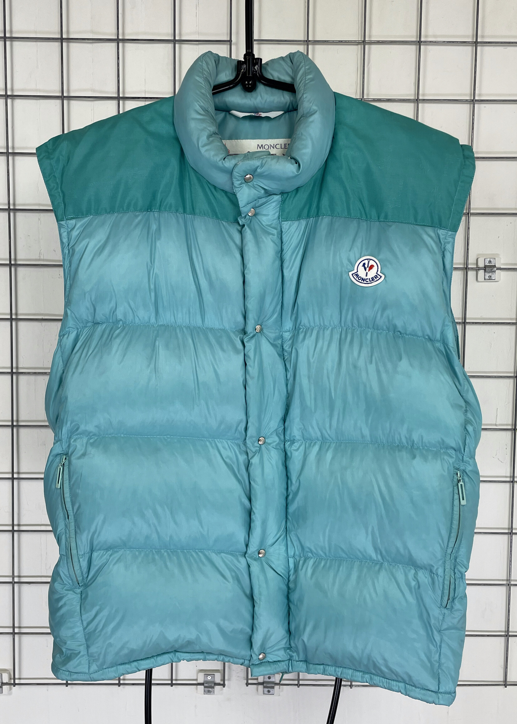 Moncler 80s turquoise puffer jacket