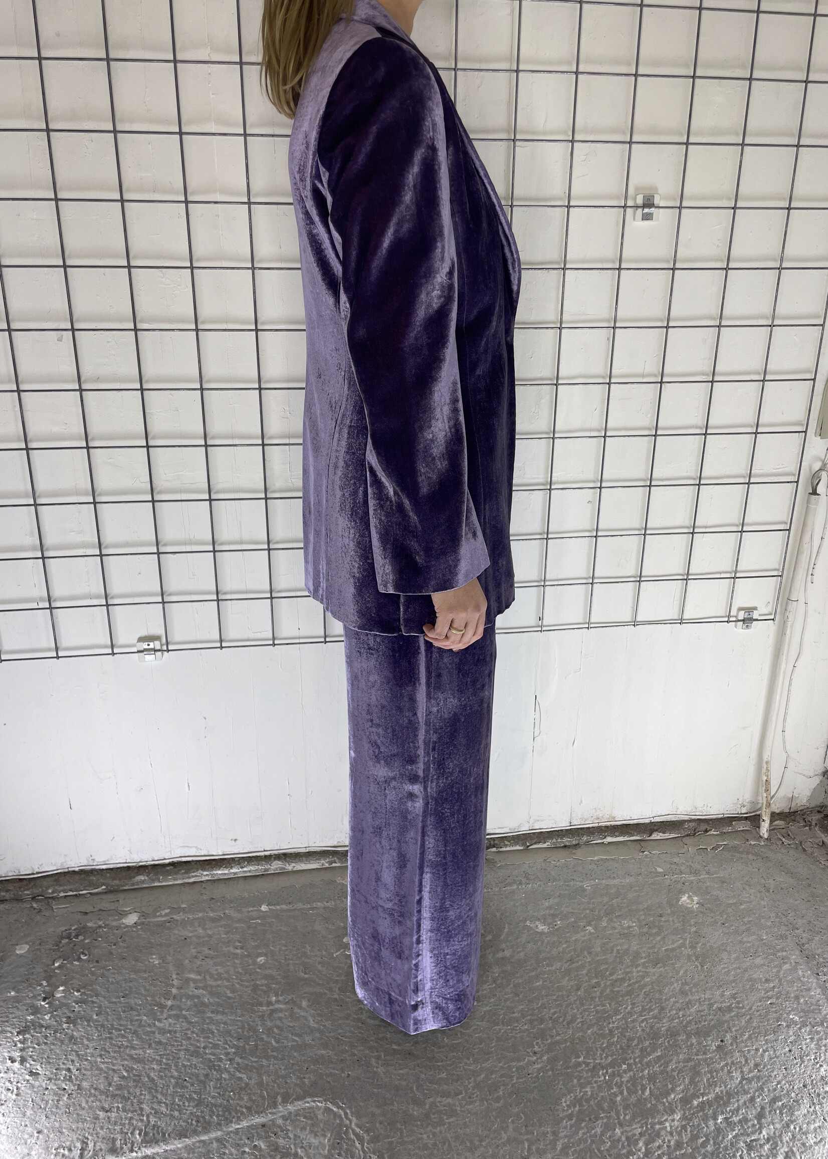 Gianfranco Ferre velvet purple suit