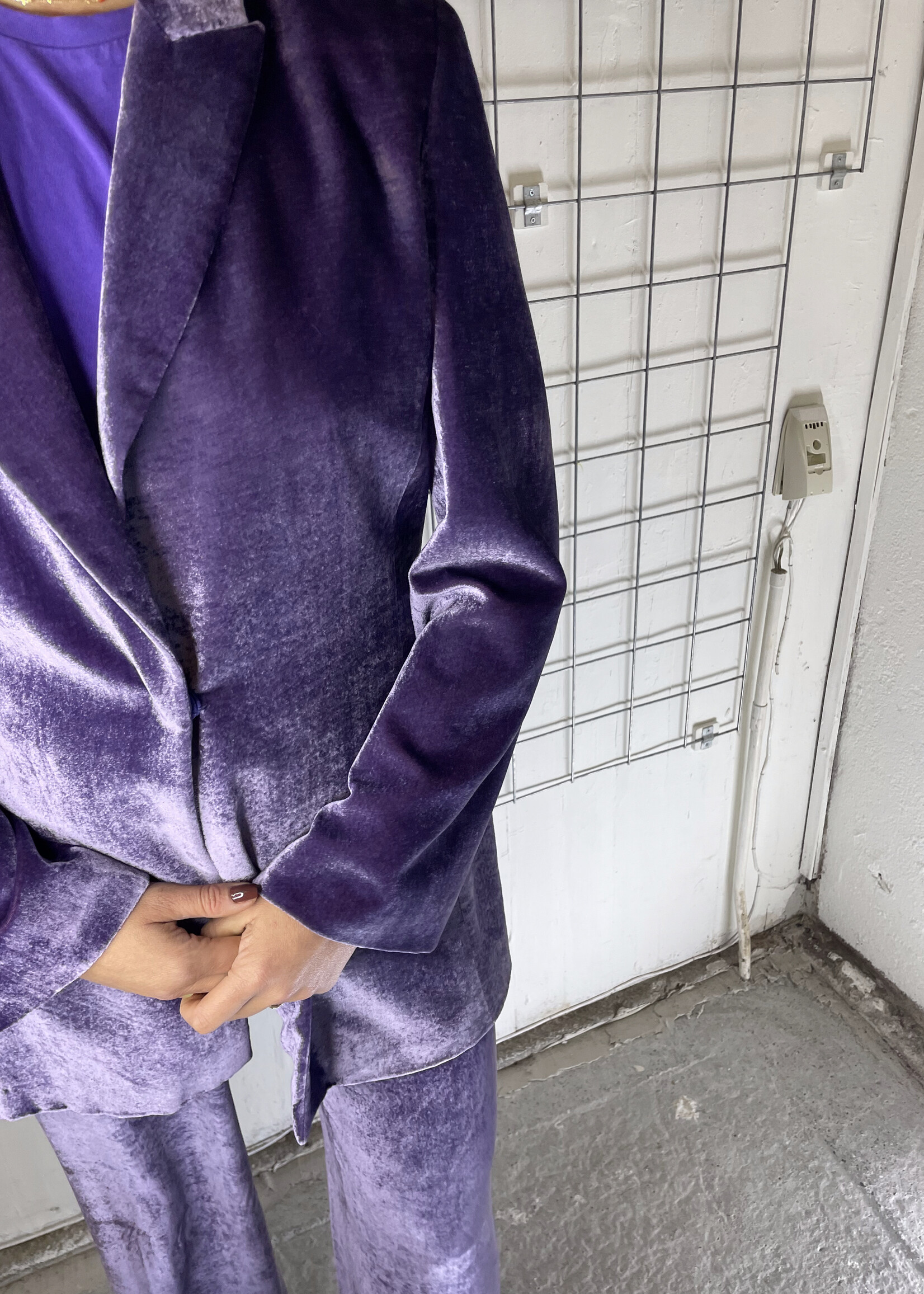 Gianfranco Ferre velvet purple suit