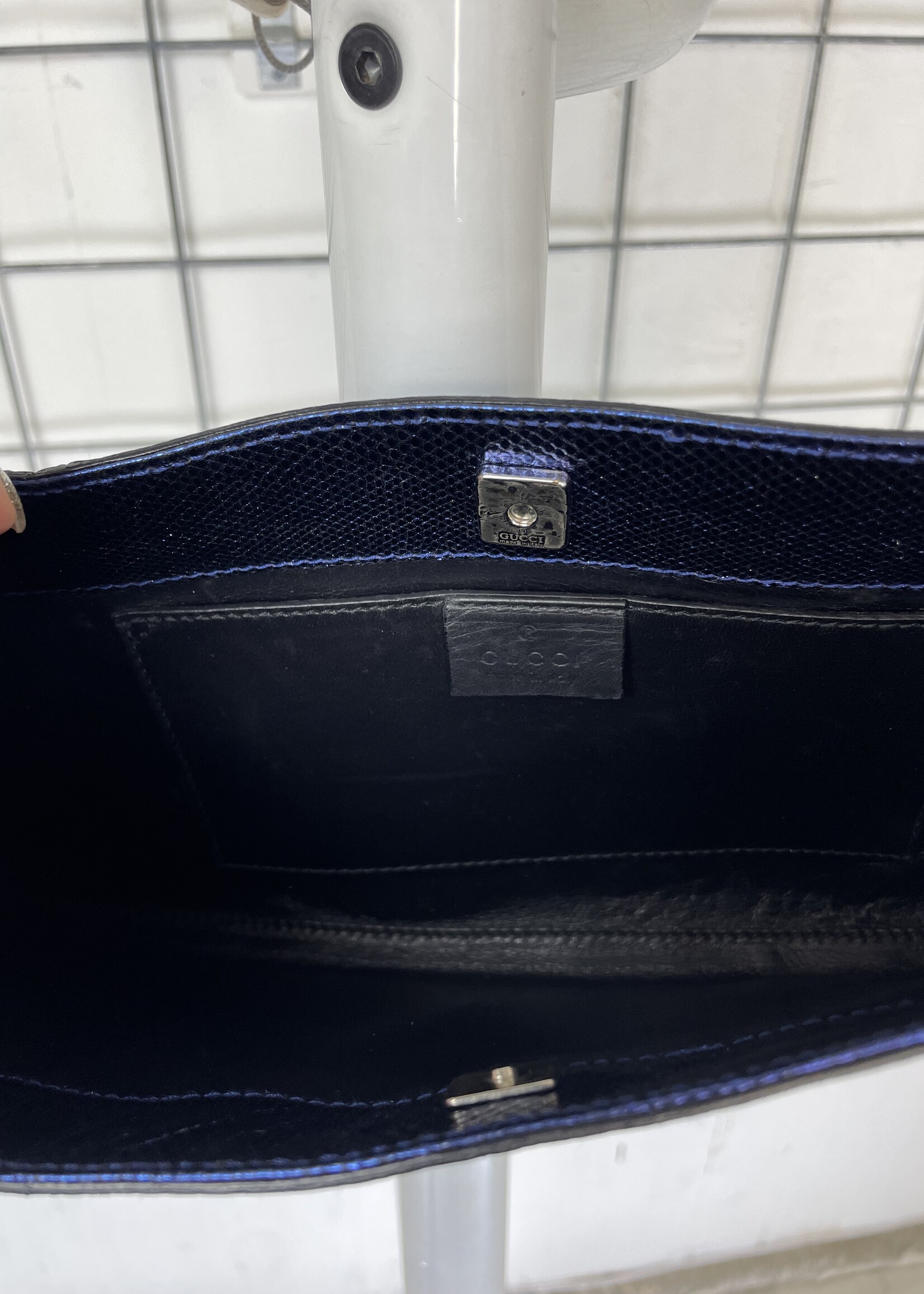 Gucci Tom Ford snakeskin blue shoulder bag