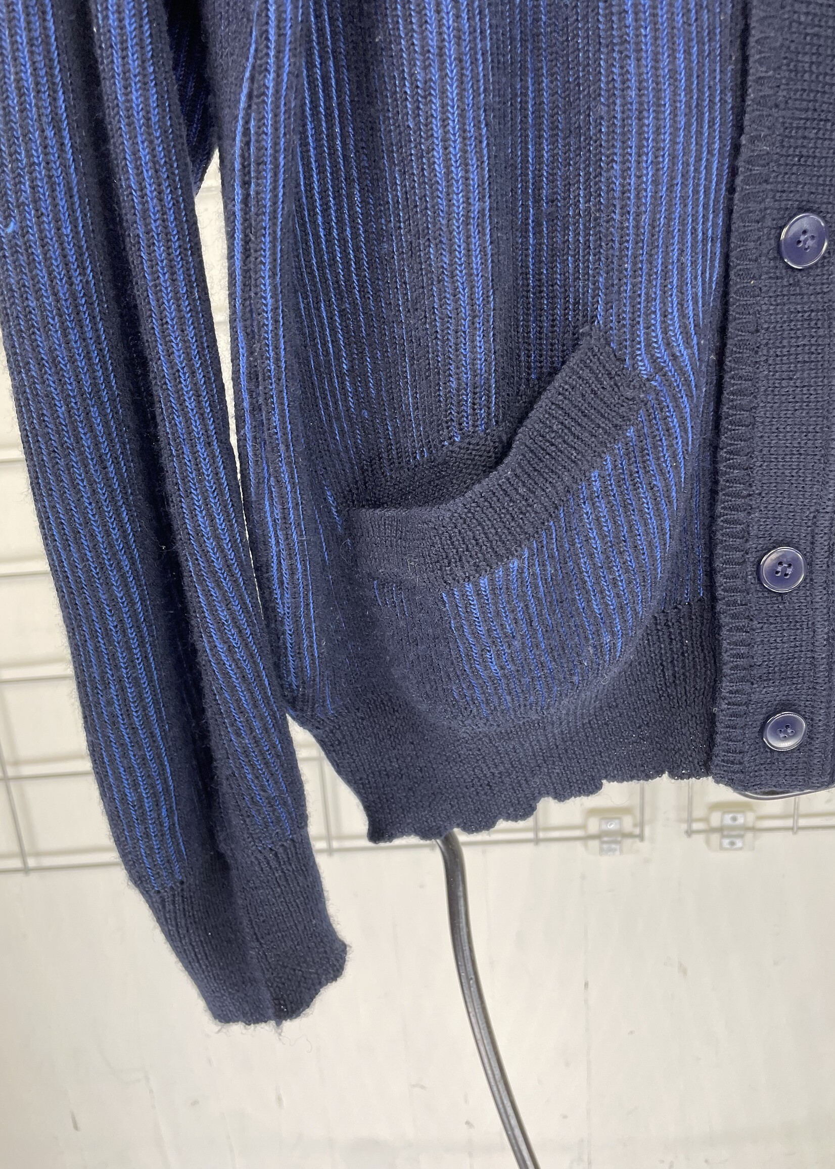 Yves Saint Laurent 80s blue knitted cardigan
