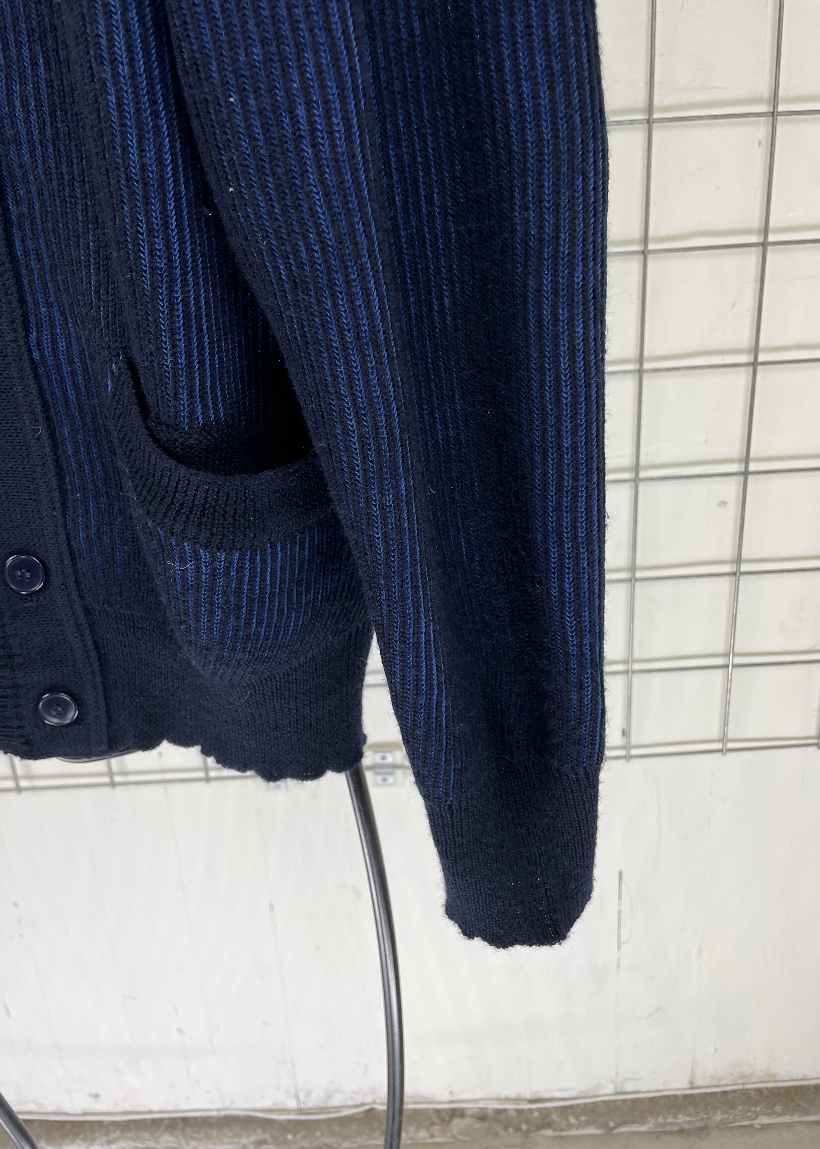 Yves Saint Laurent 80s blue knitted cardigan