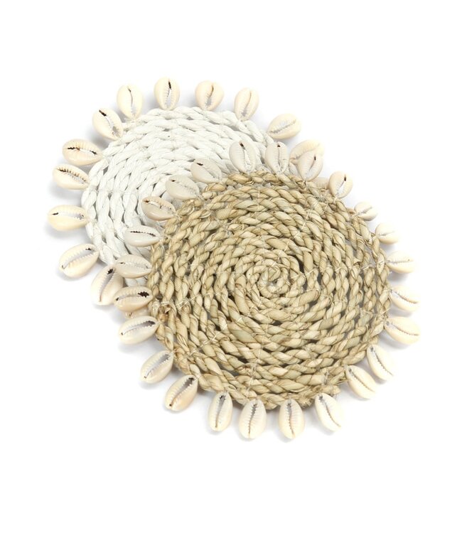 Bazar Bizar De Seagrass Shell Onderzetter - Wit