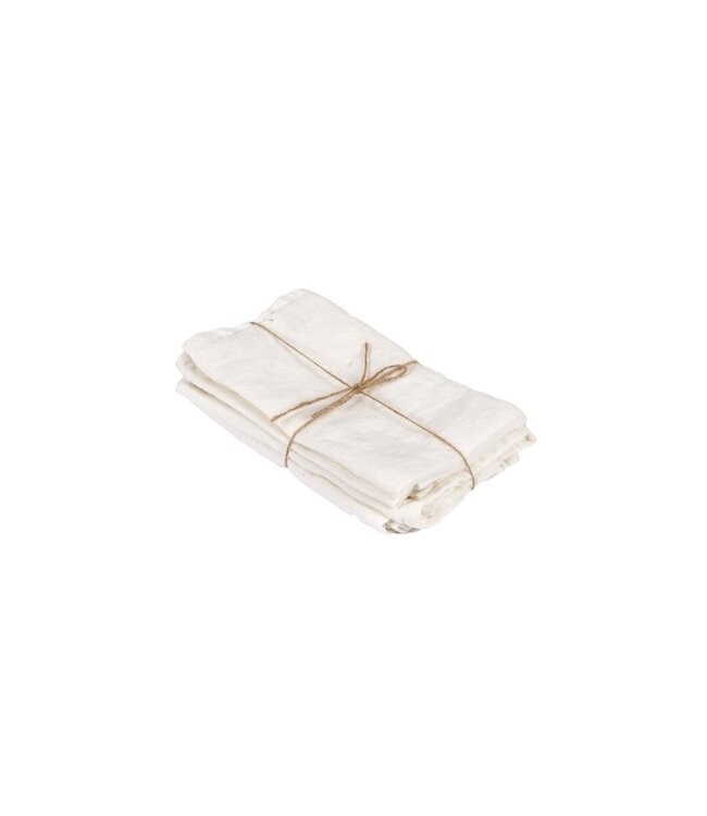 Bazar Bizar Het Linnen Servet - Wit - Set van 4