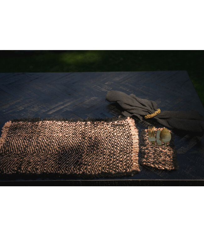 Bazar Bizar De Oh My Gee Placemat - Zwart Koper - Set van 4