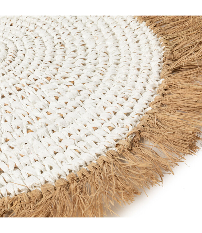 Bazar Bizar De Water Hyacinth Raffia Placemat - Wit Naturel
