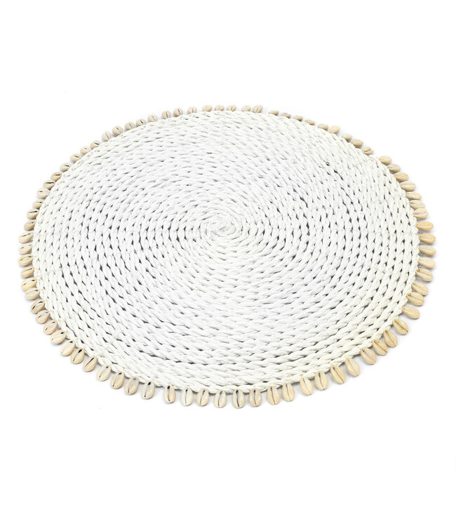 Bazar Bizar De Seagrass Shell Placemat - Wit