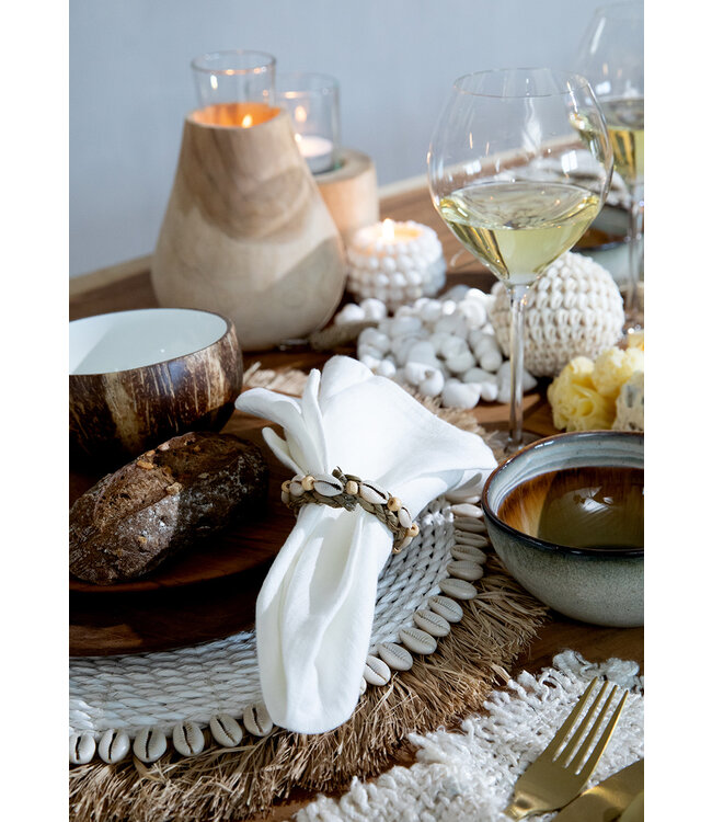 Bazar Bizar De Seagrass Shell Placemat - Wit