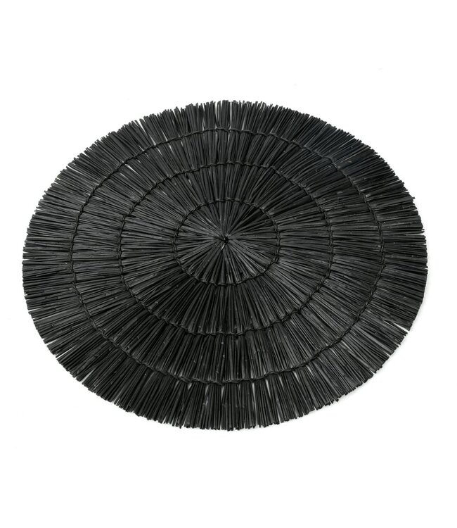 Bazar Bizar De Alang Alang Placemat - Rond - Zwart