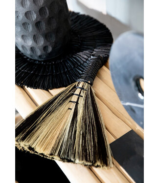 Bazar Bizar De Alang Alang Placemat - Rond - Zwart