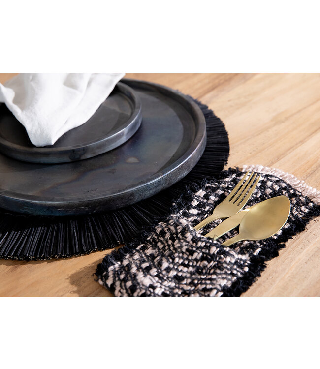 Bazar Bizar De Alang Alang Placemat - Rond - Zwart