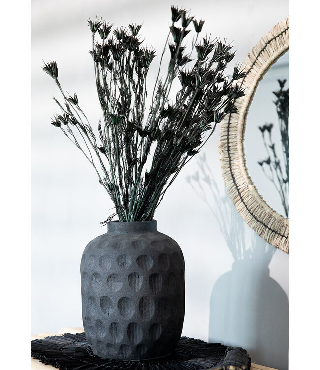 Bazar Bizar De Alang Alang Placemat - Rond - Zwart