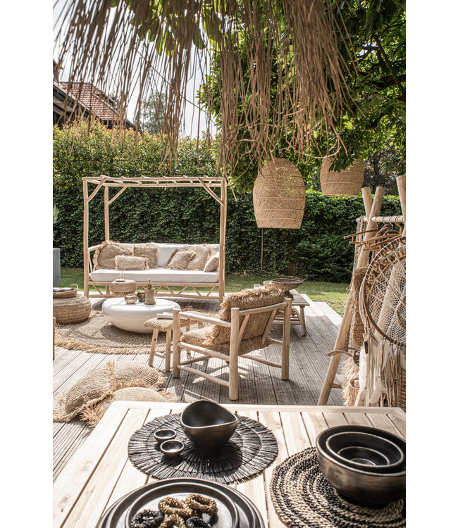 Bazar Bizar De Alang Alang Placemat - Rond - Zwart