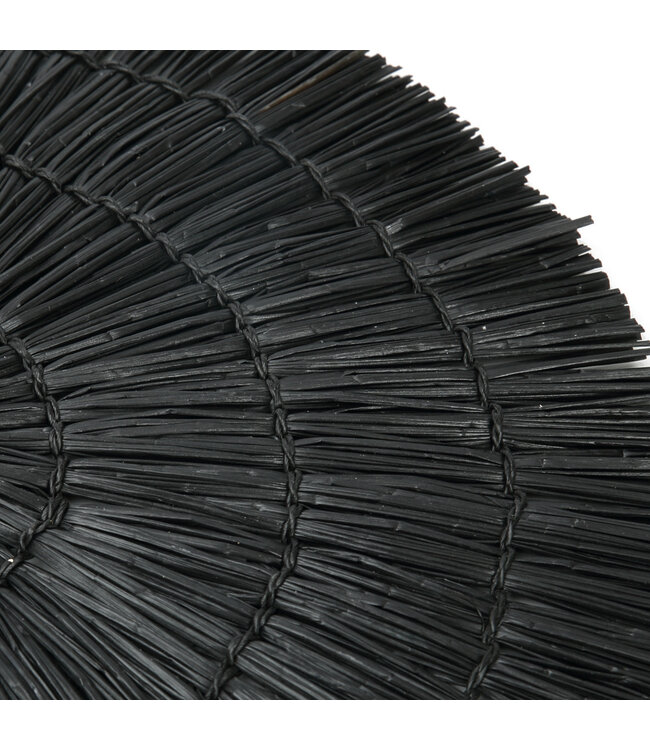 Bazar Bizar De Alang Alang Placemat - Rond - Zwart