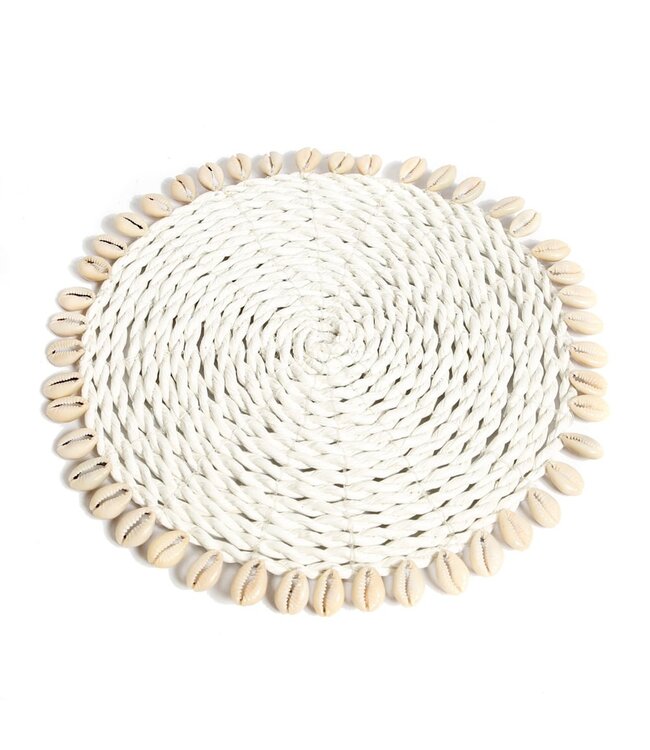 Bazar Bizar De Seagrass Shell Pannenonderzetter - Wit