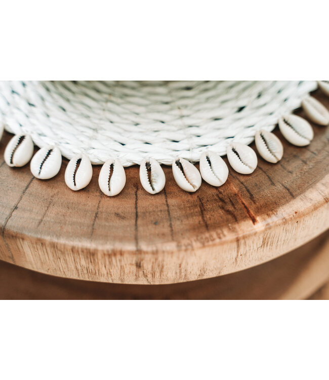 Bazar Bizar De Seagrass Shell Pannenonderzetter - Wit