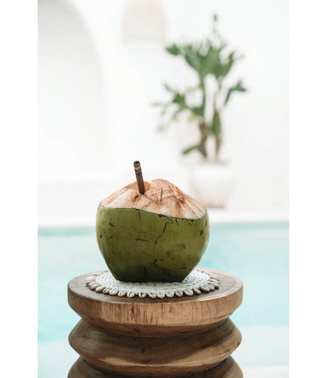 Bazar Bizar De Seagrass Shell Pannenonderzetter - Wit