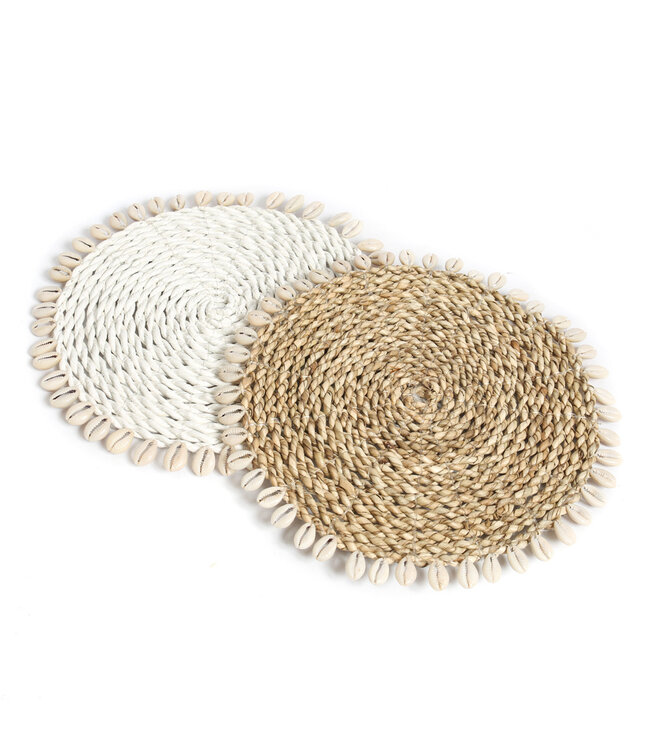 Bazar Bizar De Seagrass Shell Pannenonderzetter - Wit
