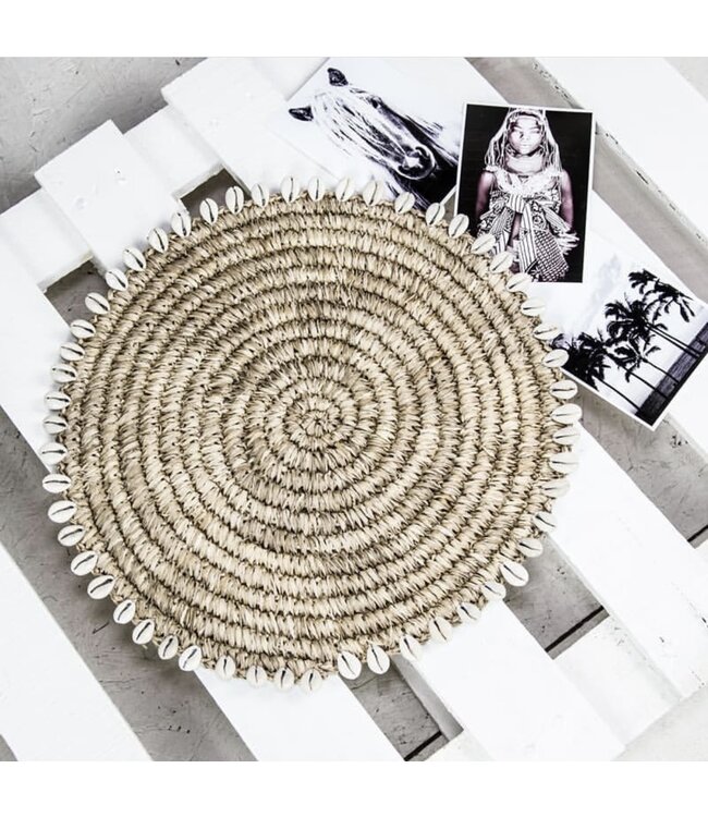 Bazar Bizar De Raffia Shell Placemat - Naturel