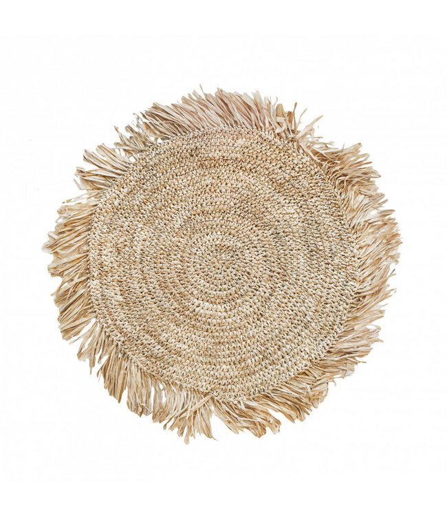 Bazar Bizar De Fringe Raffia Placemat Rond - Naturel