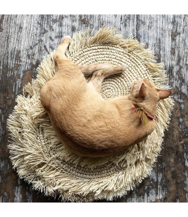 Bazar Bizar De Fringe Raffia Placemat Rond - Naturel